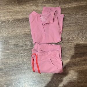 Figs Chalk Pink set Rafaela top and kade cargo pants